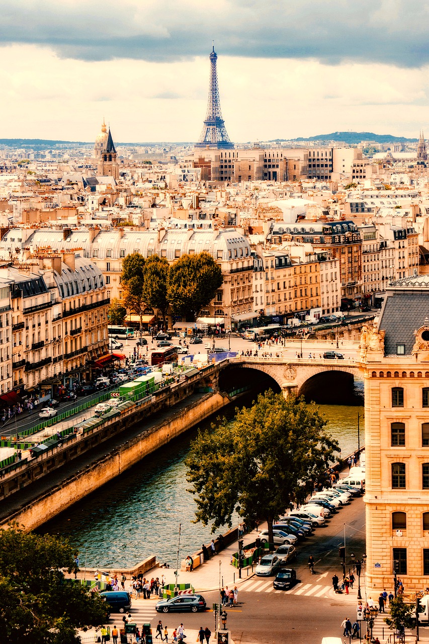 Paris, France, Miestas, Miesto, Miesto Panorama, Turizmas, Pastatai, Architektūra, Eifelio Bokštas, Dangus