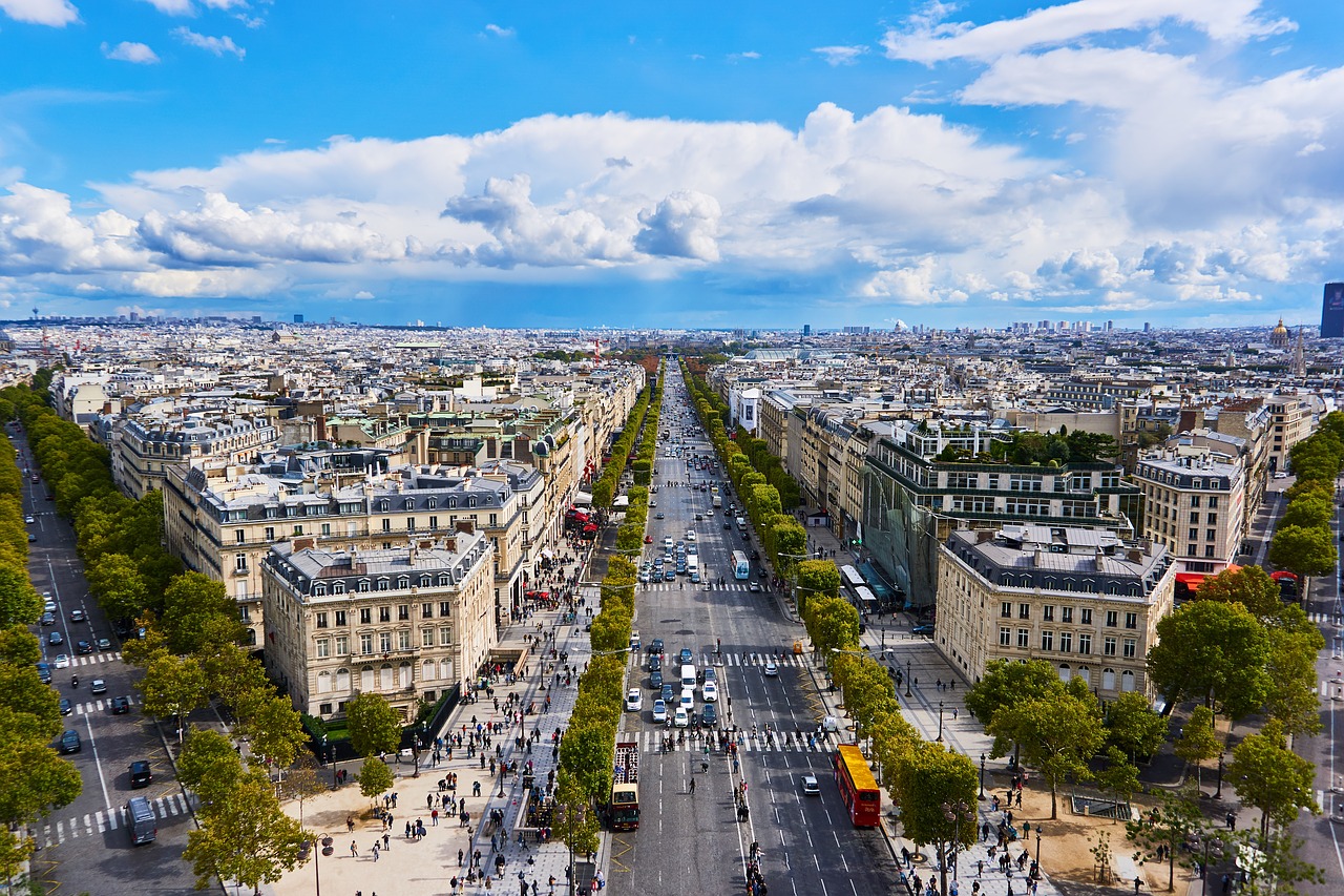 Paris, France, Champs-Elysee, Lankytinos Vietos, Miesto Vaizdas, Eismas, Panorama, Triumfo Arka, Orientyras, Miestas
