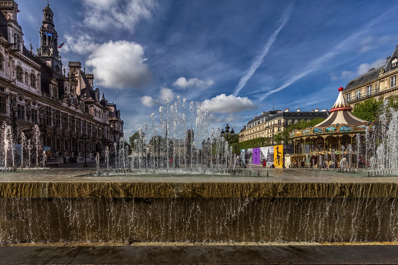 Paris,  Dangus,  Miestas,  Vanduo,  Debesis,  Pastatai,  Miesto Rotušė,  Be Honoraro Mokesčio, Nemokamos Nuotraukos,  Nemokama Licenzija