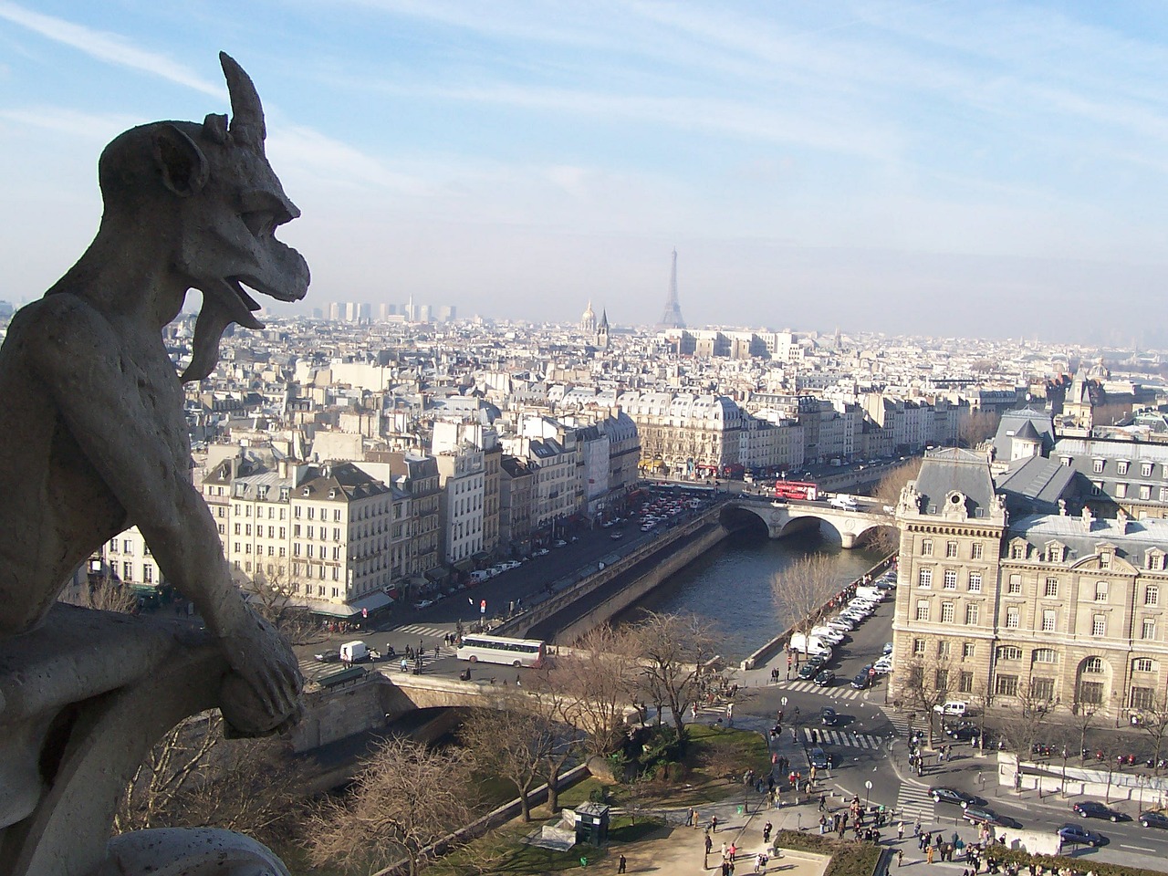 Paris, France, Miesto Vaizdas, Notre Dame Katedra, Gargoyle, Miestas, Miesto Panorama, Romantiškas, Žinomas, Istorinis