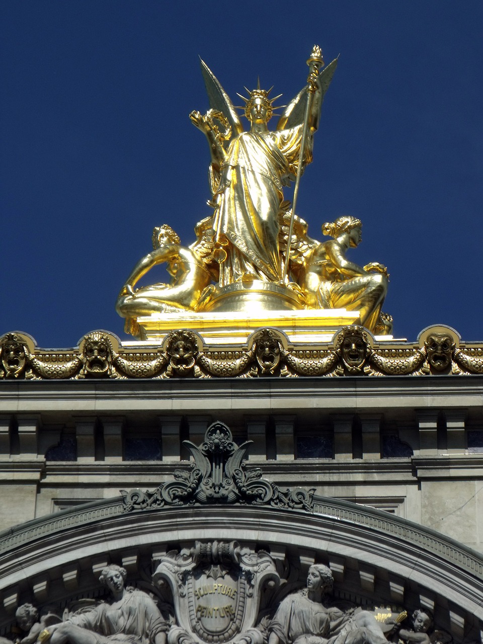 Paris, Opera Garnier, Auksas, Garnier, France, Opera, Prancūzų Kalba, Kelionė, Architektūra, Statula