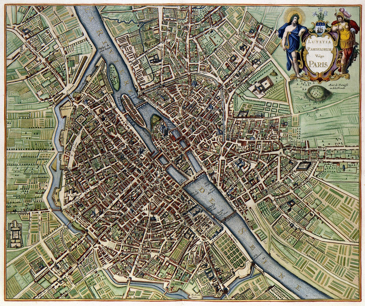 Paris, Žemėlapis, Miestas, Senas, 1657, Traukiamas, Piešimas, Nemokamos Nuotraukos,  Nemokama Licenzija