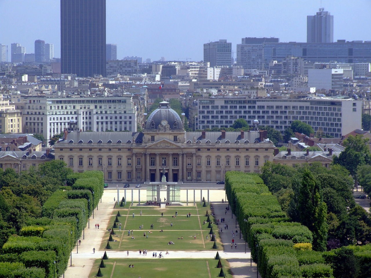 Paris, France, Pastatai, Plaza, Medžiai, Panorama, Miesto Panorama, Parkas, Architektūra, Orientyras