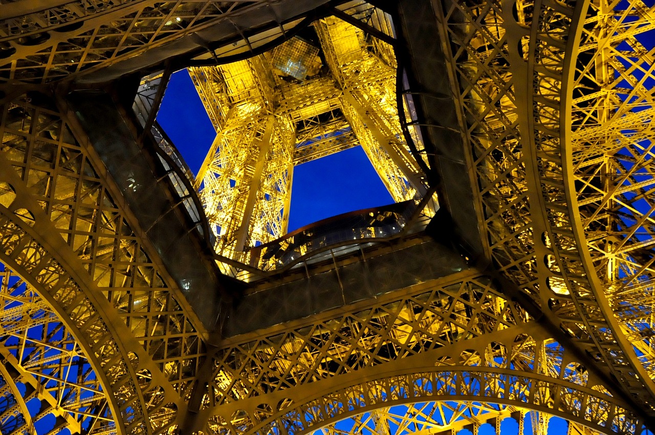 Paris, Eifelio Bokštas, Žemiau, Naktis, Nemokamos Nuotraukos,  Nemokama Licenzija