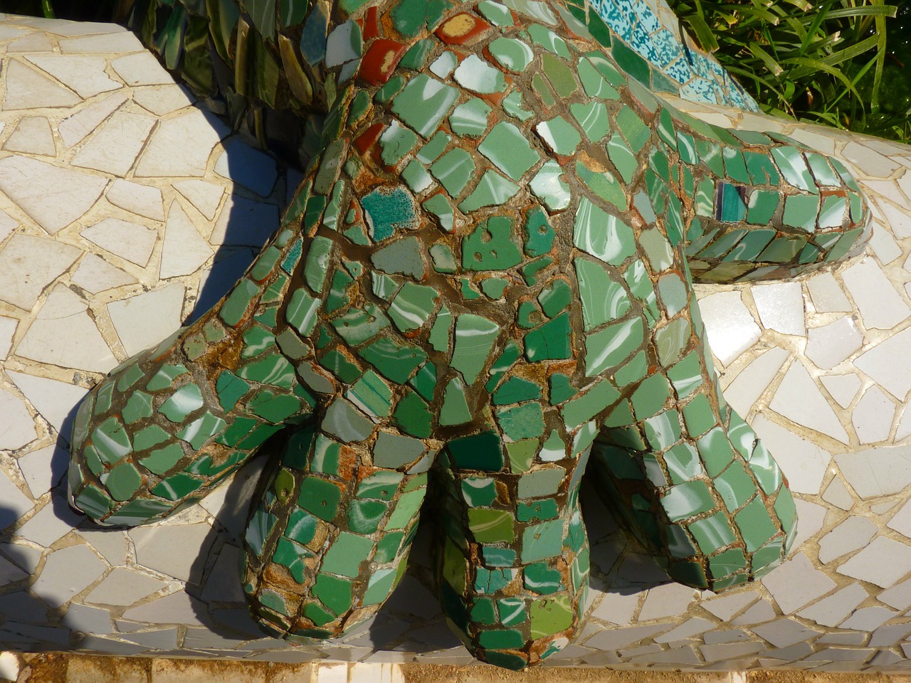 Park Güell, Gaudí, Barcelona, Mozaika, Drakonai, Žalias, Nemokamos Nuotraukos,  Nemokama Licenzija