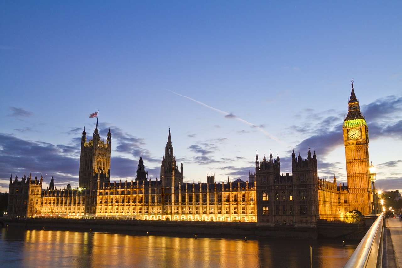 Parlamentas, Londonas, Anglija, Saulėlydis, Architektūra, Orientyras, Uk, Britanija, Thames, Panorama