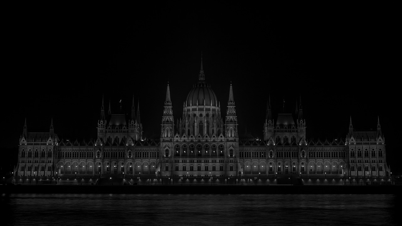 Parlamentas, Vengrija, Wb, Juoda, Naktį, Peizažas, Budapest, Architektūra, Kapitalas, Éjjszaka