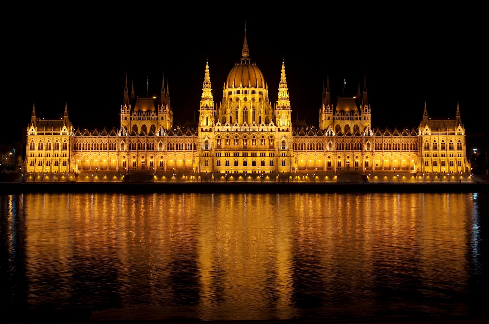 Parlamentas,  Pastatas,  Naktis,  Žibintai,  Kapitalas,  Budapest,  Vengrija,  Miestas,  Upė,  Danube
