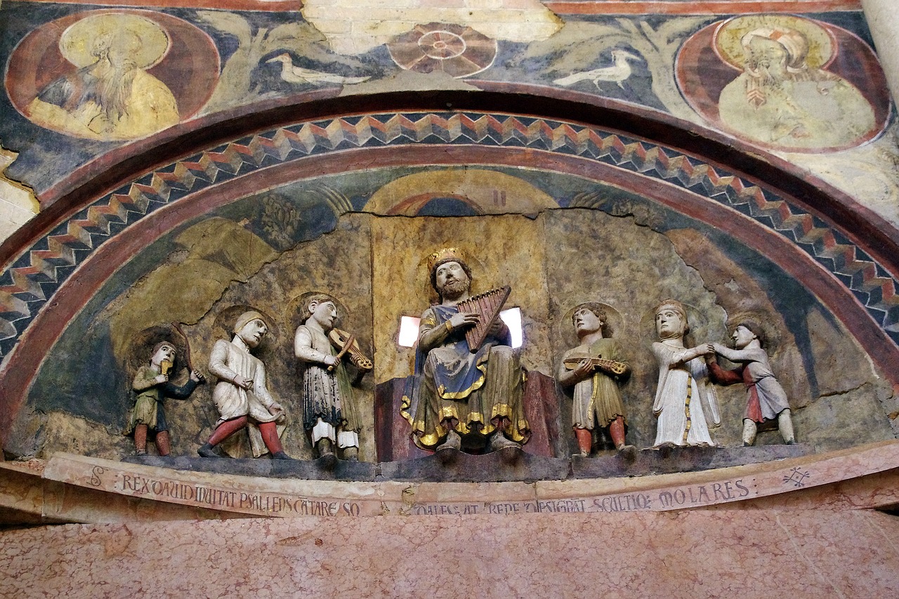 Parma, Baptistery, Bezel, Didelis Reljefas, Karalius Davidas, Italy, Emilia Romagna, Menas, Šventas Menas, Paminklas