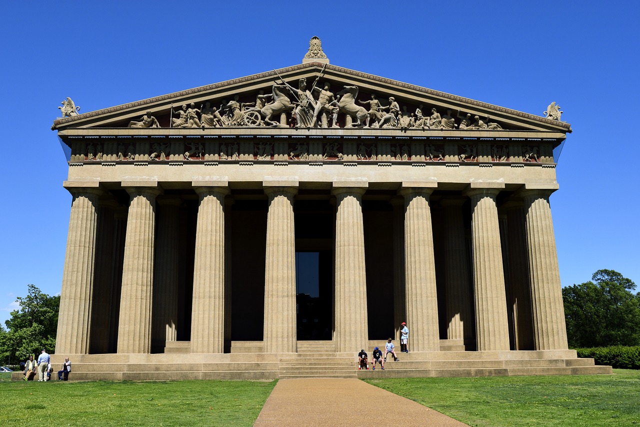 Partenonas, Centennial Park, Našvilis, Tennessee, Istorinis, Kopija, Parkas, Graikų Kalba, Pastatas, Architektūra