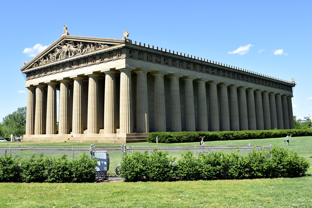 Partenonas, Centennial Park, Našvilis, Tennessee, Istorinis, Kopija, Parkas, Graikų Kalba, Pastatas, Architektūra