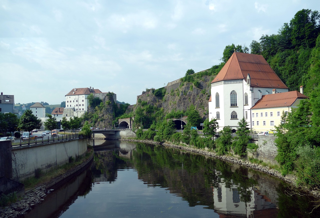 Passau, Bavarija, Senamiestis, Danube, Niederbayern, Istoriškai, Veste Oberhaus, Vokietija, Pilis, Tvirtovė