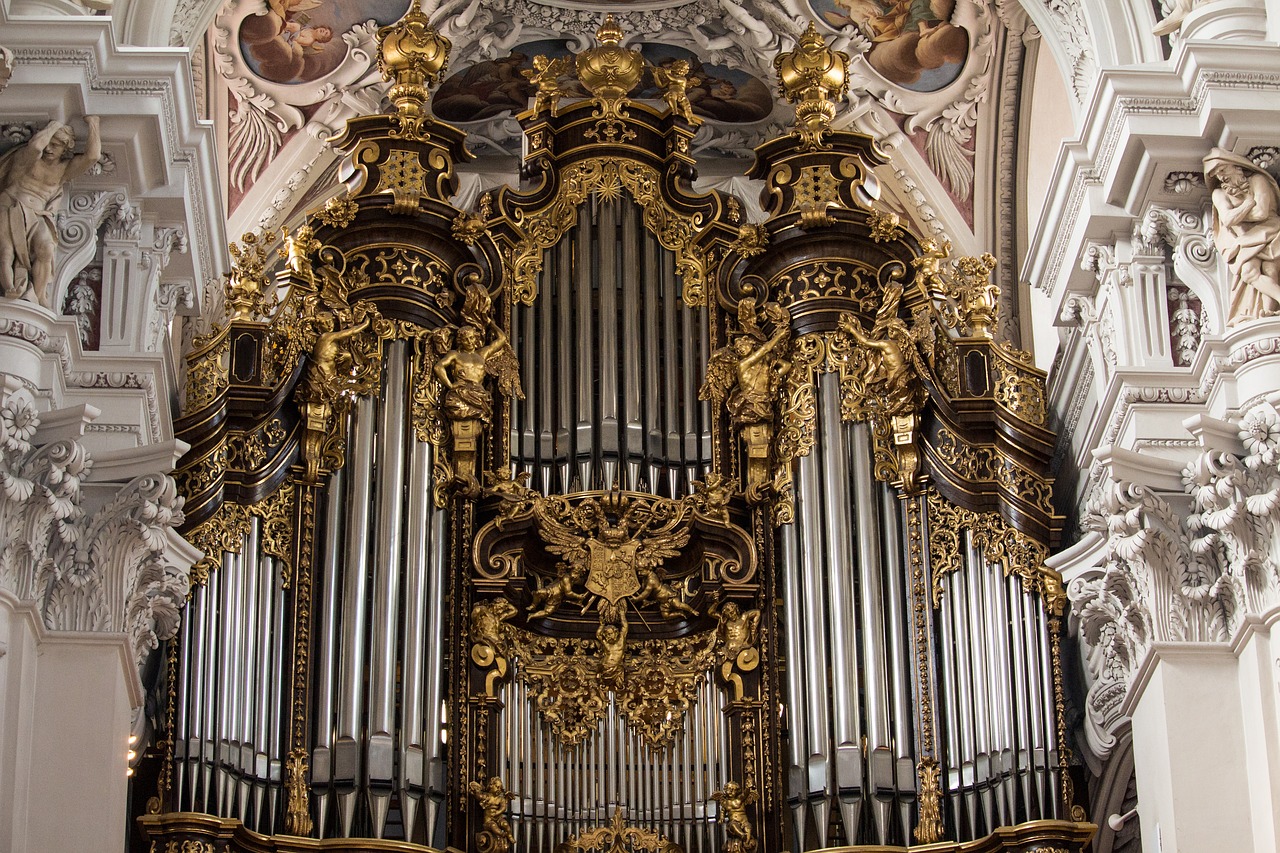 Passau, St Steano Katedra, Passauer Stephansdom, Organas, Auksinis, Freskos, Barokas, Organų Švilpukas, Dom, Nemokamos Nuotraukos