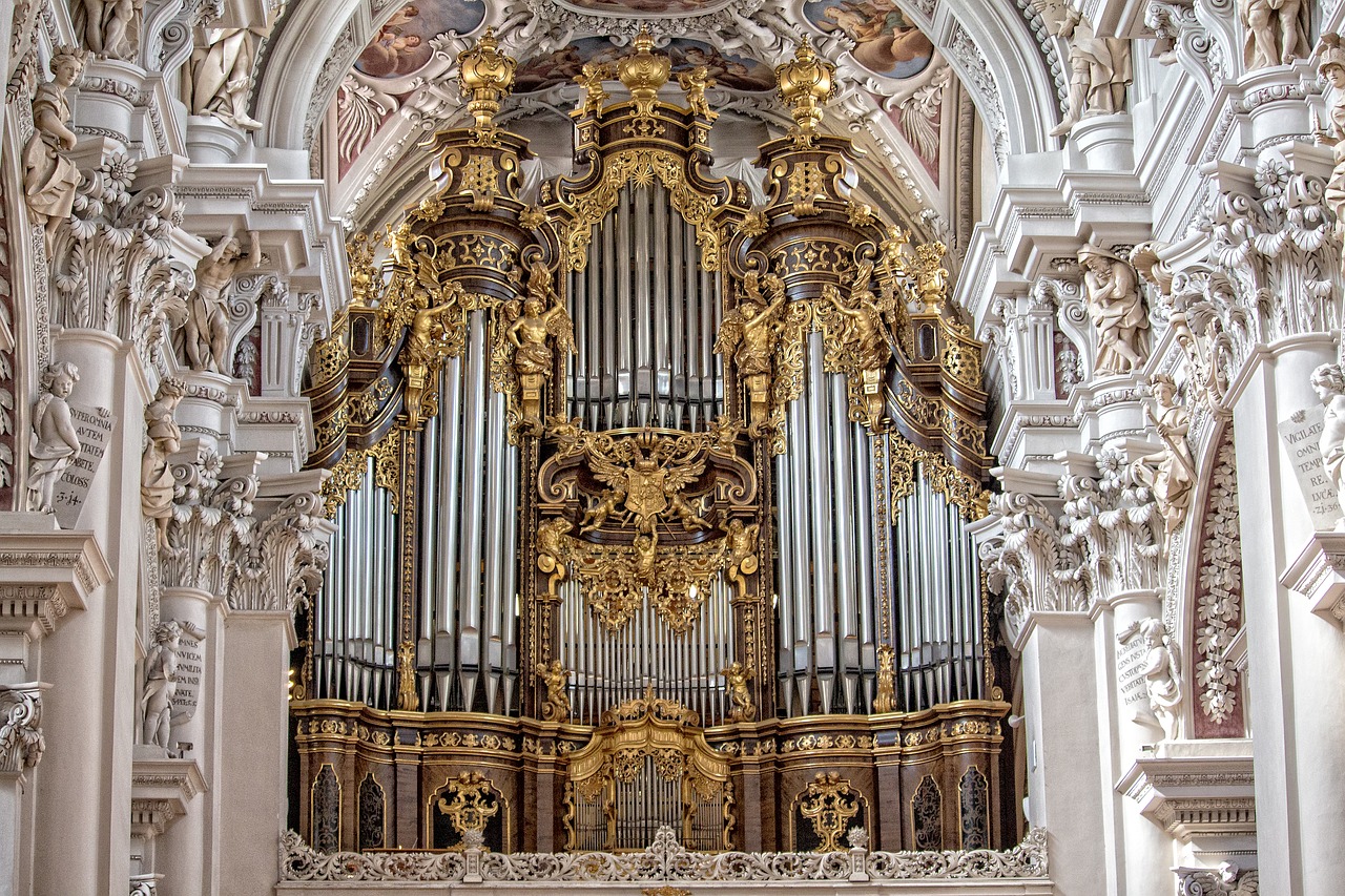 Passau, St Steano Katedra, Passauer Stephansdom, Organas, Auksinis, Freskos, Barokas, Organų Švilpukas, Dom, Nemokamos Nuotraukos