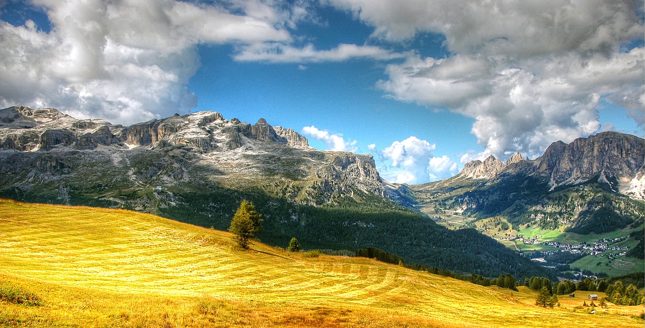 Passo Gardena, Dolomitai, Kalnai, South Tyrol, Alpių, Italy, Unesco Pasaulio Paveldas, Alpių Panorama, Žygiai, Slėnis