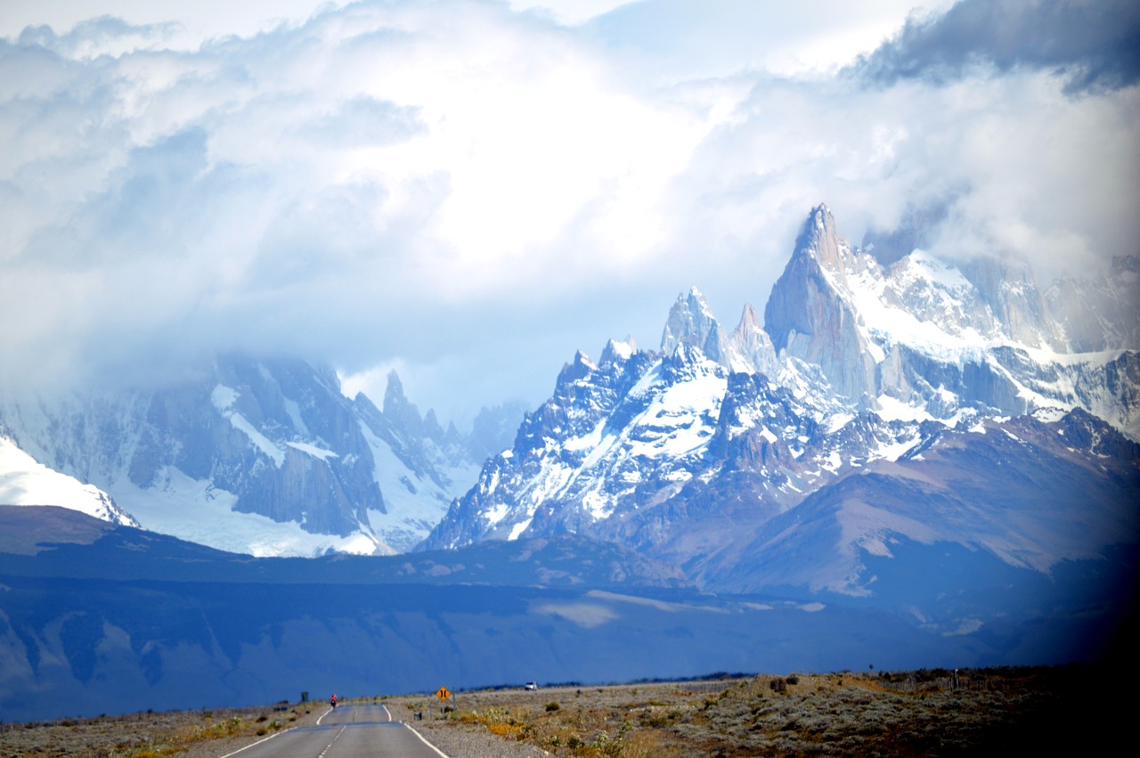 Patagonia, Smailės, Debesys, Ledas, Sniegas, Kraštovaizdis, Žiema, Kelias, Kalnai, Nemokamos Nuotraukos