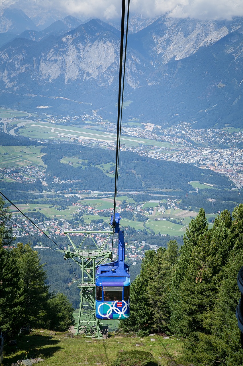 Patscherkofelbahn, Innsbruck, Tyrol, Austria, Valstybinis Kapitalas, Olimpija, Kalnai, Miesto Vaizdas, Vasara, Miestas