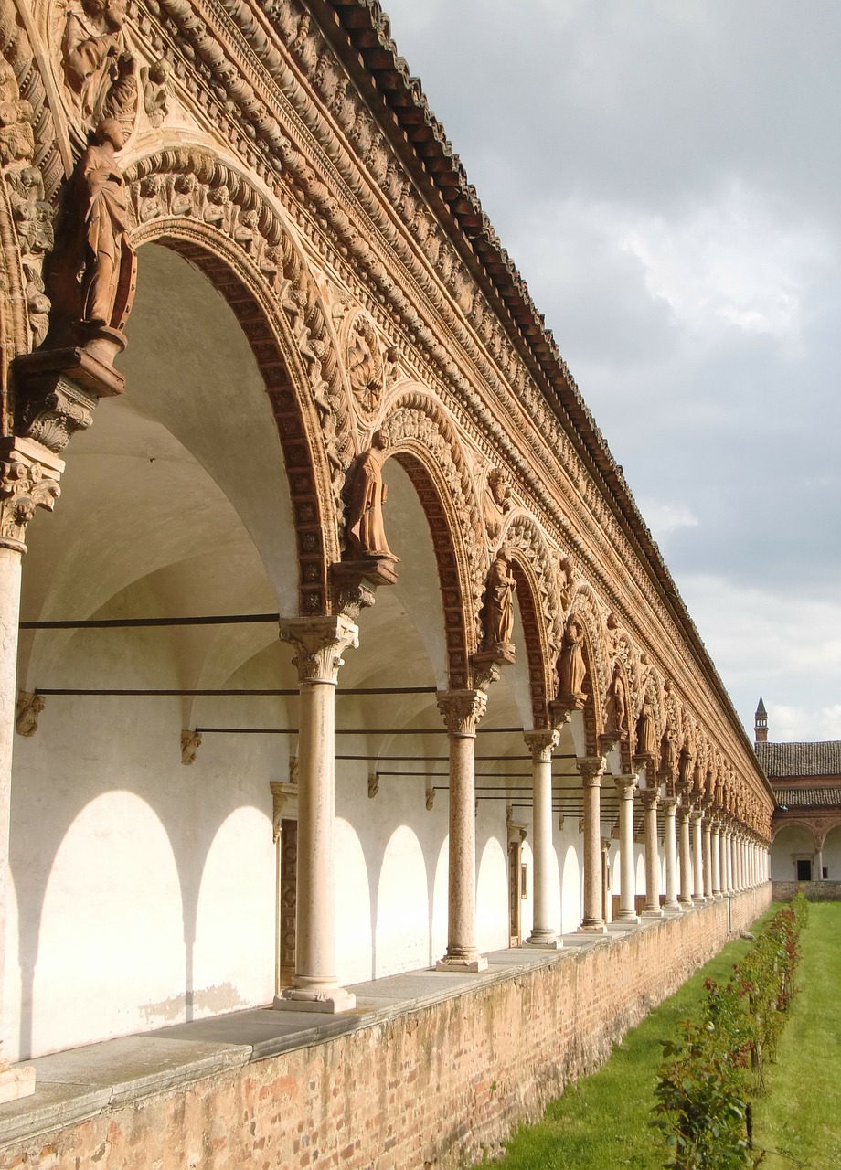 Pavia, Vienuolynas, Vienuolynas, Italy, Architektūra, Pastatas, Orientyras, Miestas, Istorinis, Architektūros Dizainas