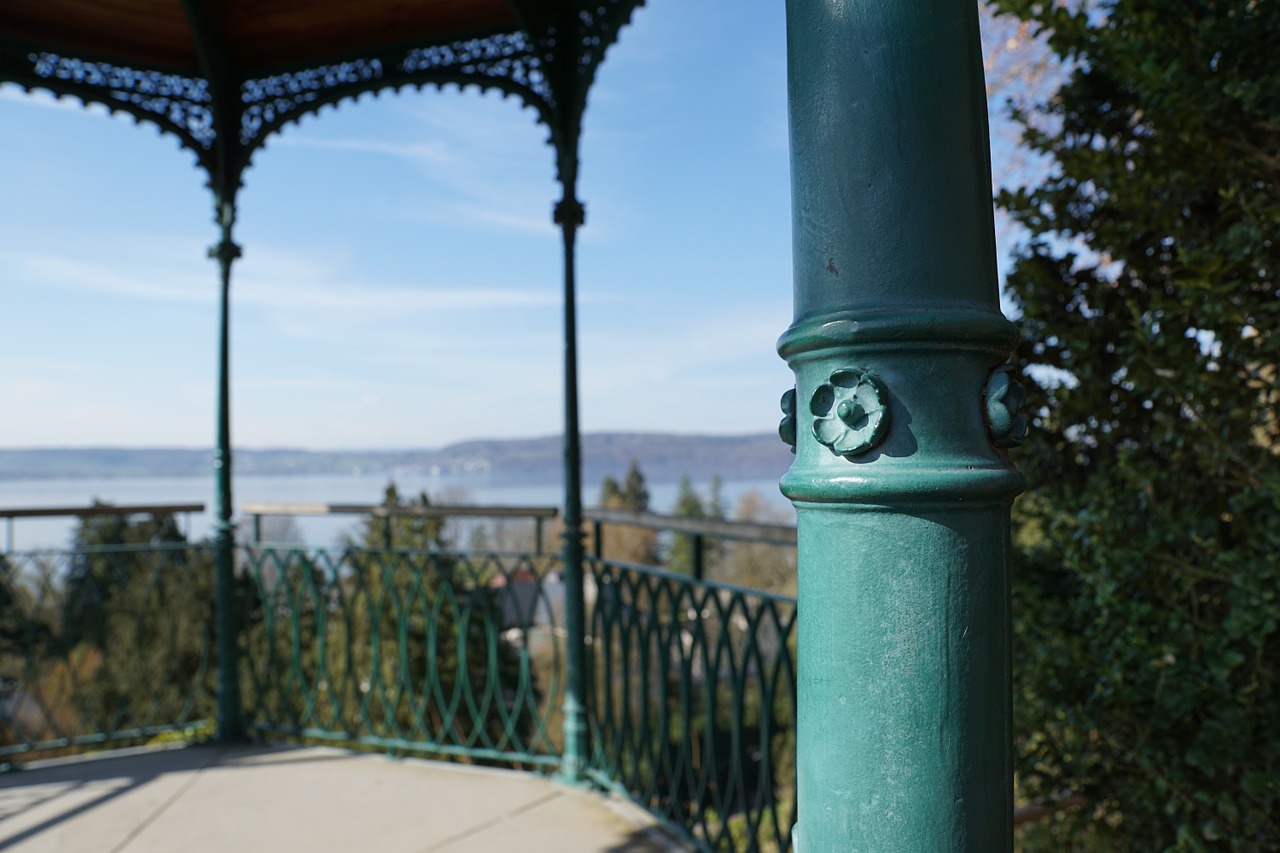 Paviljonas, Überlingen, Ežero Konstanta, Panorama, Vanduo, Dangus, Gėlė, Vaizdas, Vakarėlis, Sėkmė