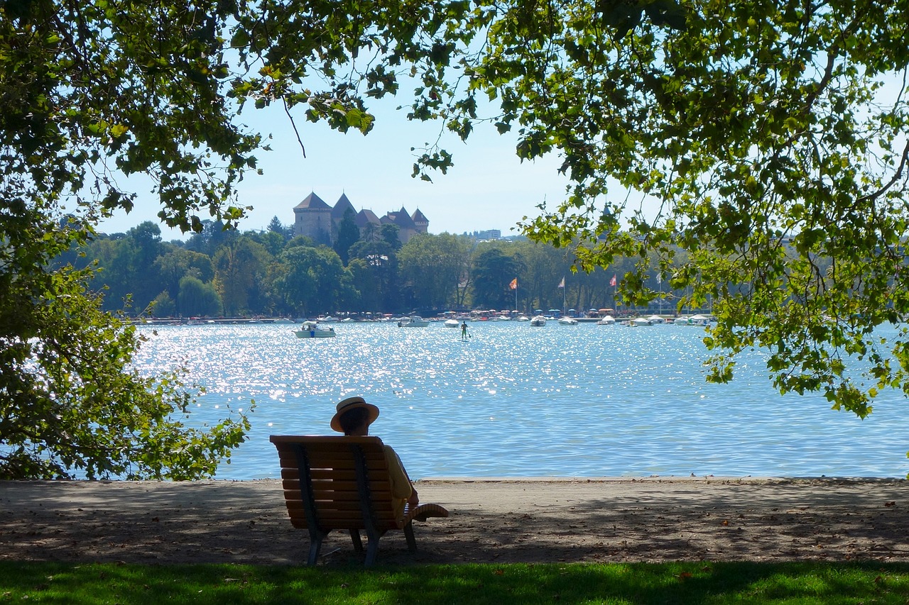 Taikus, Vaizdas, Promenada, Ežeras, Annecy, France, Skrybėlę, Panoraminiai Vaizdai, Miestas, Paminklai