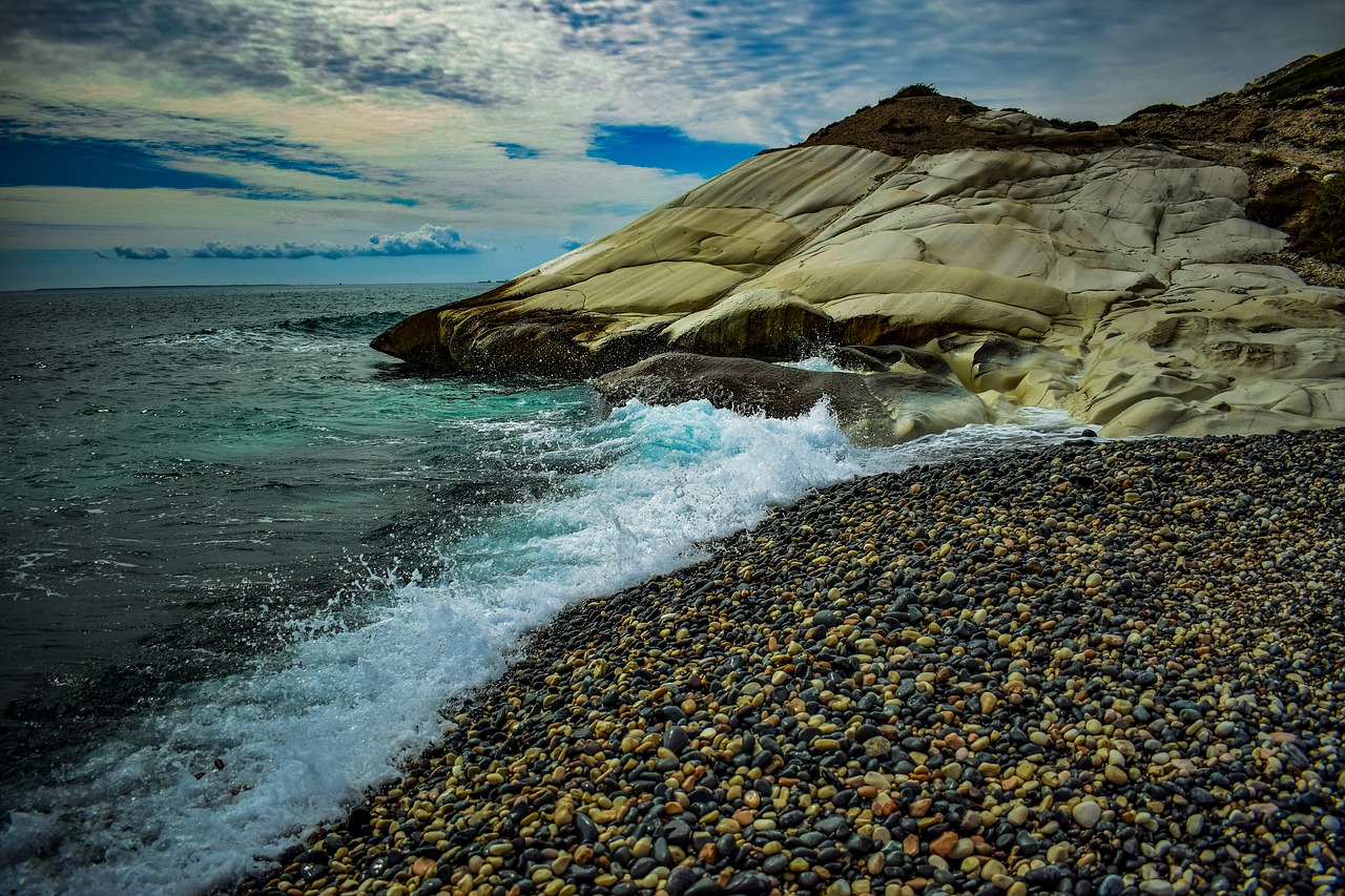 Pebble Beach,  Pobūdį,  Jūra,  Rokas,  Baltos Spalvos,  Kraštovaizdis,  Dangus,  Debesys,  Peizažas,  Alamanos