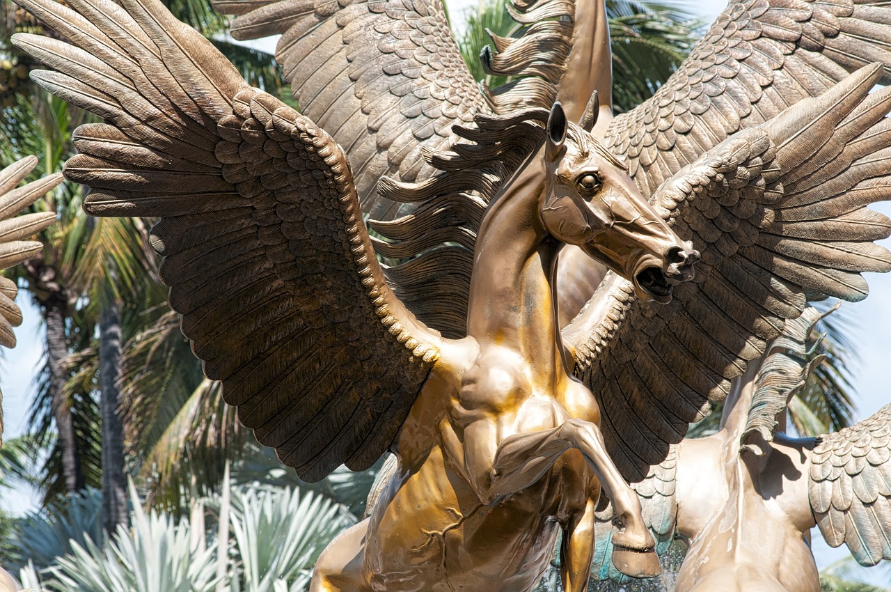 Pegasus, Statula, Bahamos, Atlantis, Architektūra, Skulptūra, Arklys, Lauke, Mitologija, Sparnuotas
