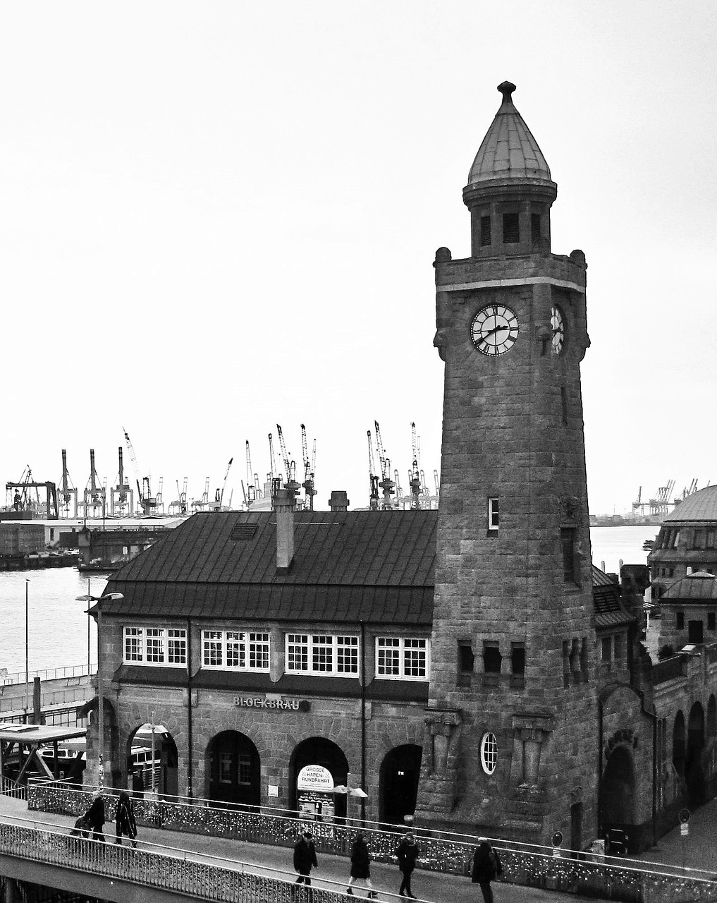 Pegelturm, Landungsbrücken, Hamburgo Uostas, Juoda Ir Balta, Uostas, Hanseatic, Hamburgisch, Istoriškai, Hanzos Miestas, Hamburg Landungsbrücken