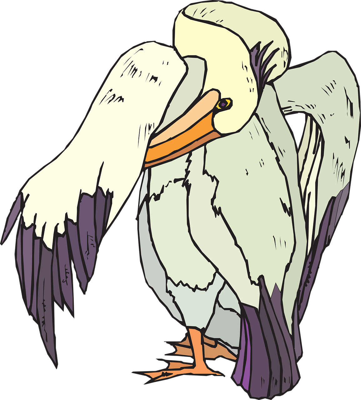 Pelican, Jūros Paukštis, Preening, Nemokama Vektorinė Grafika, Nemokamos Nuotraukos,  Nemokama Licenzija