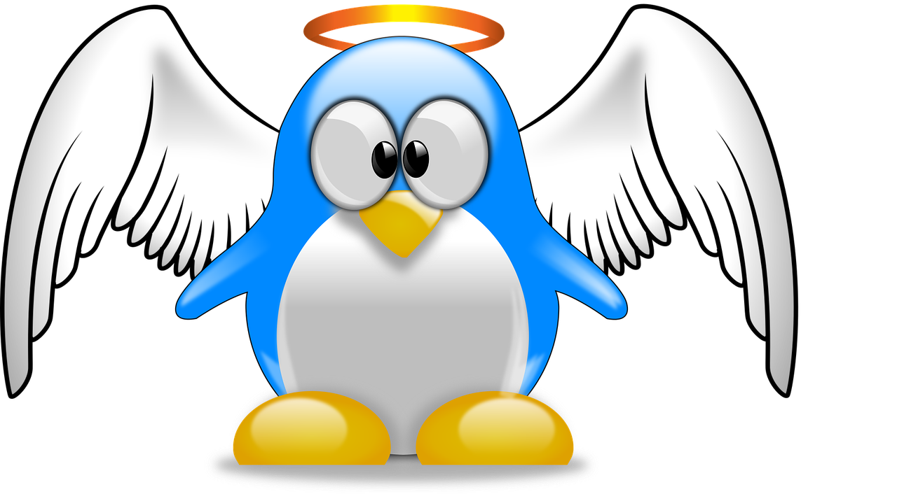 Pingvinas, Tux, Gyvūnas, Paukštis, Mielas, Animacinis Filmas, Lux, Angelas, Linux, Linux-Free