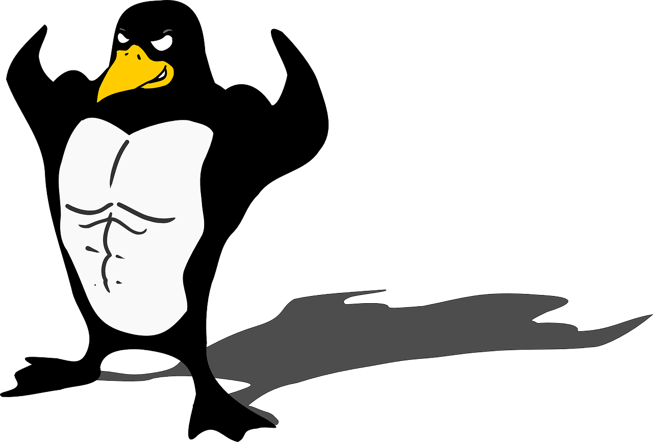 Pingvinas, Kultūristas, Linux, Raumenys, Tux, Gyvūnas, Juokinga, Nemokama Vektorinė Grafika, Nemokamos Nuotraukos,  Nemokama Licenzija