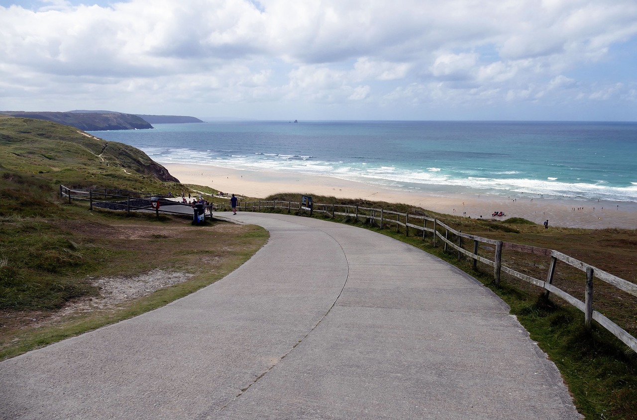 Penalės Smėlis, Perranporth, Cornwall, Papludimys, Paplūdimiai, Jūra, Kranto, Anglija, Bangos, Įlanka