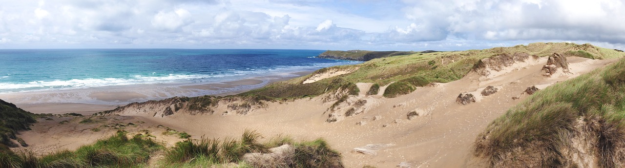 Penalės Smėlis, Perranporth, Cornwall, Papludimys, Paplūdimiai, Jūra, Kranto, Anglija, Bangos, Įlanka