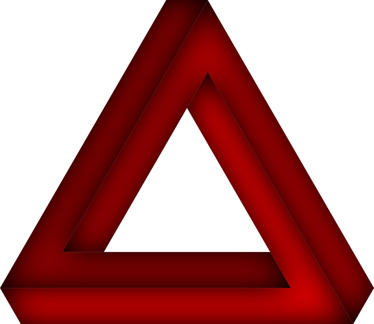 Penrozės Trikampis, Neįmanomas Trikampis, Optinis Apgaulingas, Logotipas, 3D Fantazija, Mirage, Simbolis, Crazy, Geometrija, Neįmanomas