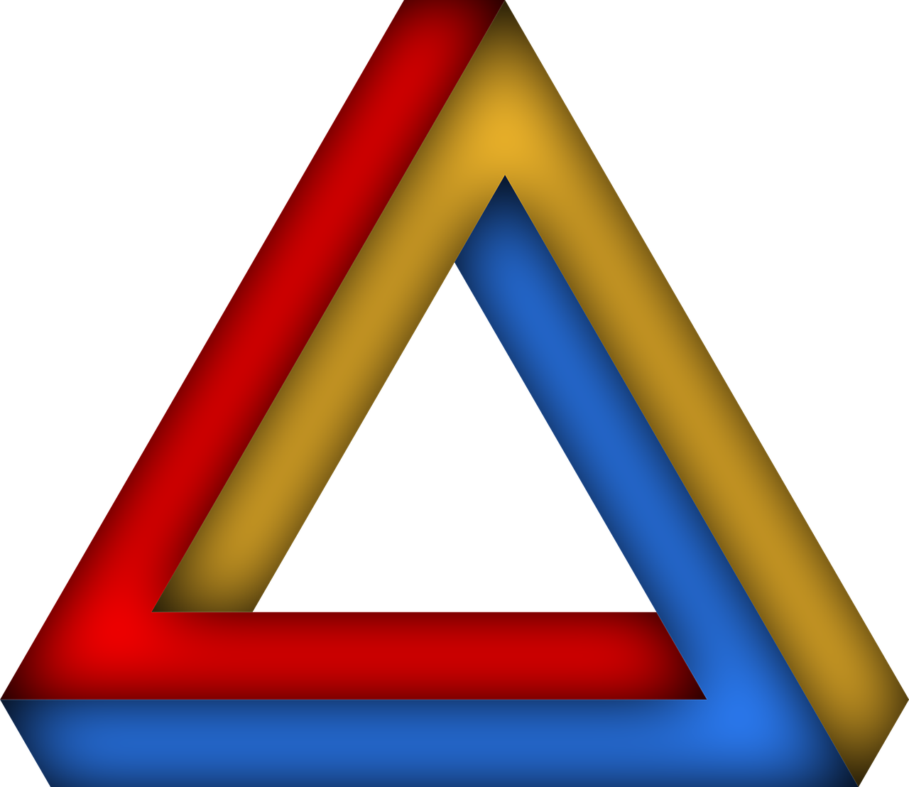Penrozės Trikampis, Neįmanomas Trikampis, Optinis Apgaulingas, Logotipas, 3D Fantazija, Mirage, Simbolis, Crazy, Geometrija, Neįmanomas
