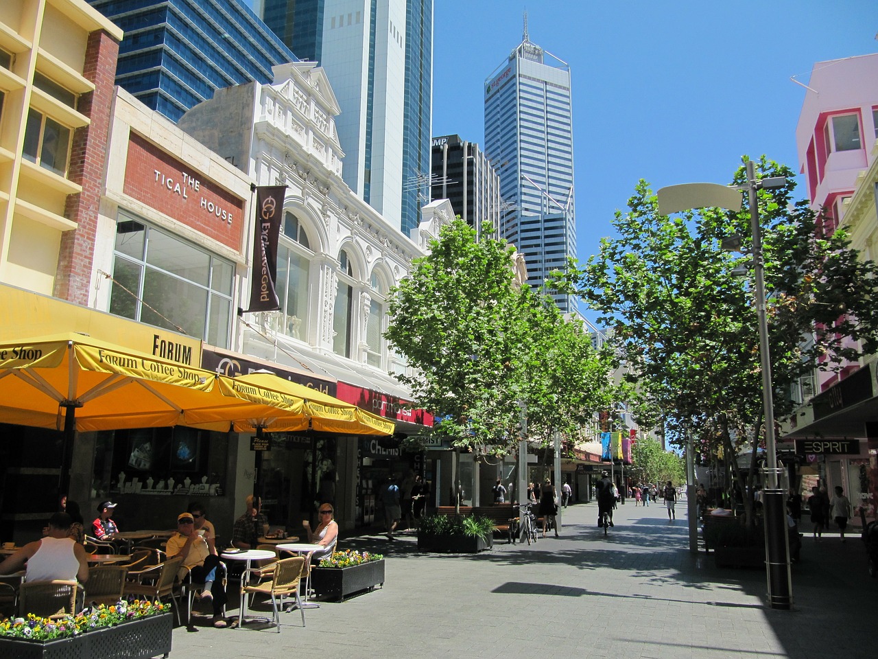 Perth, Australia, Miestas, Miestai, Kavinė, Parduotuvės, Parduotuvės, Dangoraižis, Pastatai, Architektūra