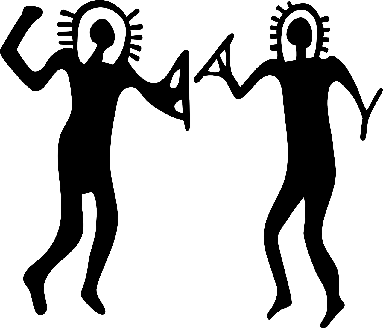 Petroglyfas, Šokiai, Italy, Senovės, Astronautas, Žmogus, Asmuo, Primityvus, Tribal, Nemokama Vektorinė Grafika