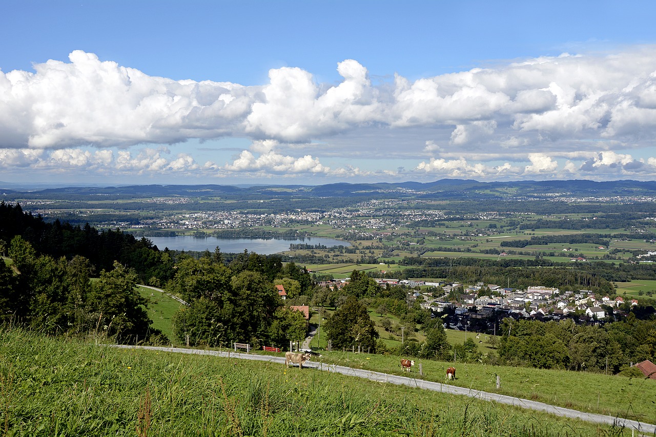 Pfannenstiel, Kraštovaizdis, Gamta, Greifensee, Vaizdas, Kaimas, Dangus, Vanduo, Debesys, Vaizdingas