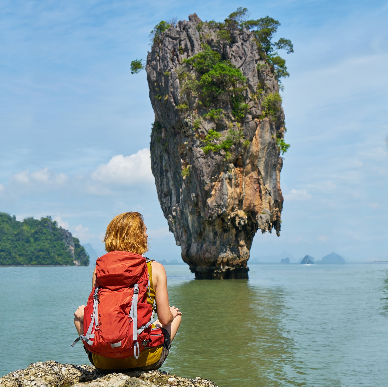 Phang Nga Bay, Phuket, James Bond Island, Tailandas, Sala, Andaman Jūra, Asija, Papludimys, Švarus Dangus, Cloudscape