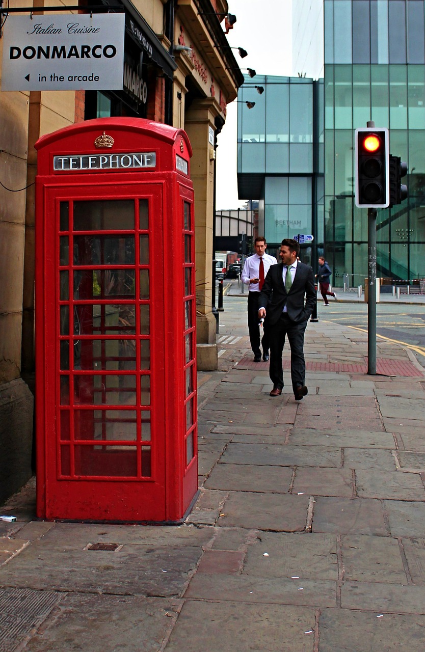 Telefonas, Raudona, Miestas, Anglija, Mančesteris, Nemokamos Nuotraukos,  Nemokama Licenzija
