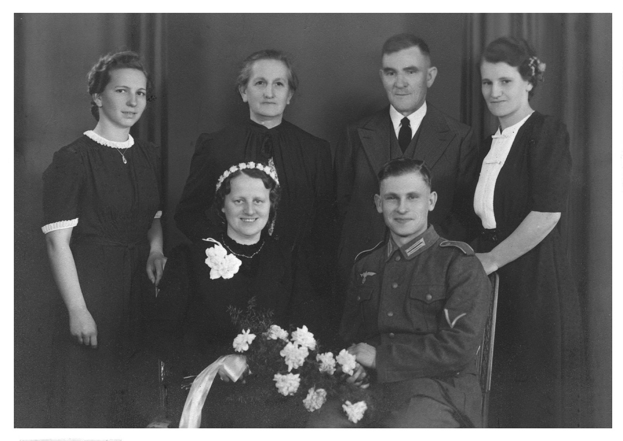 Nuotrauka, Senas, Karo Metu, 1942, Anksčiau, Šeima, Festivalis, Santuoka, Tuoktis, Vestuvės