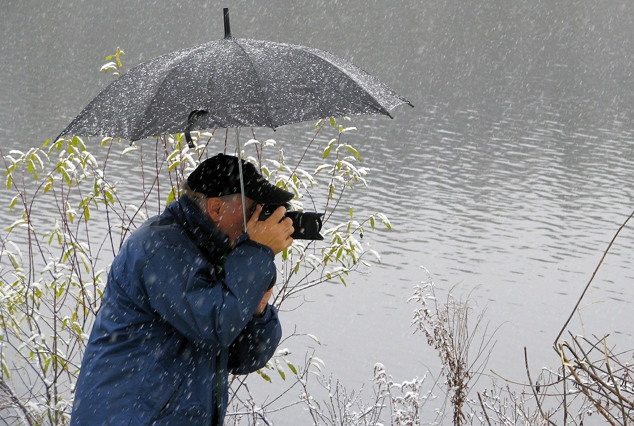 Fotografas, Fotoaparatas, Gamta, Ežeras, Sniegas, Skėtis, Koncentracija, Nemokamos Nuotraukos,  Nemokama Licenzija