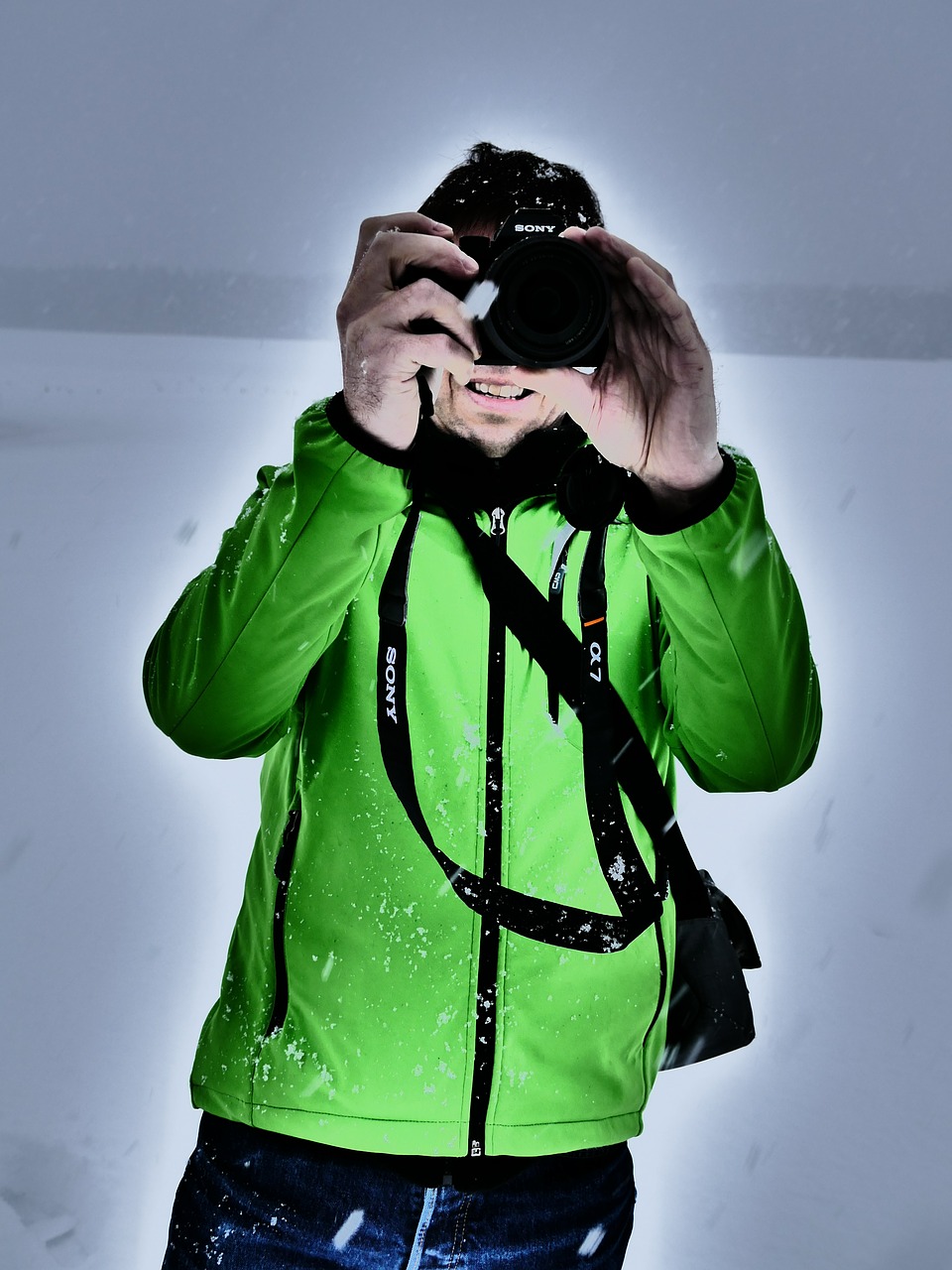 Fotografas, Nuotrauka, Sniegas, Žiema, Striukė, Šviesiai Žalia, Nemokamos Nuotraukos,  Nemokama Licenzija