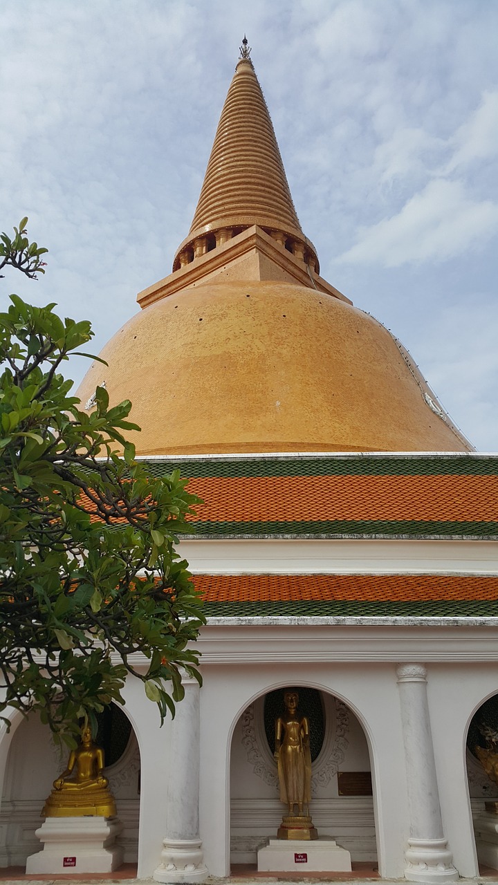 Phra Patom Chedi, Pagoda, Sathup, Prapathomjedi, Viešpatie, Viešpaties Budos Relikvijos, Buda, Apvaizda, Fato Vaizdas, Aukštas