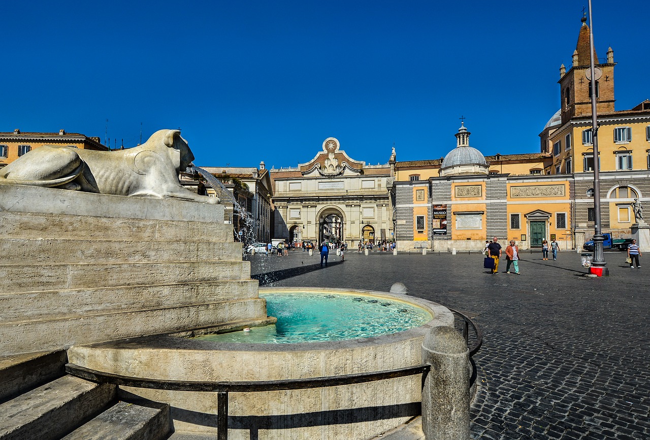 Piazza, Roma, Skulptūra, Fontanas, Ispanų, Kvadratas, Orientyras, Romėnų, Italy, Popolo
