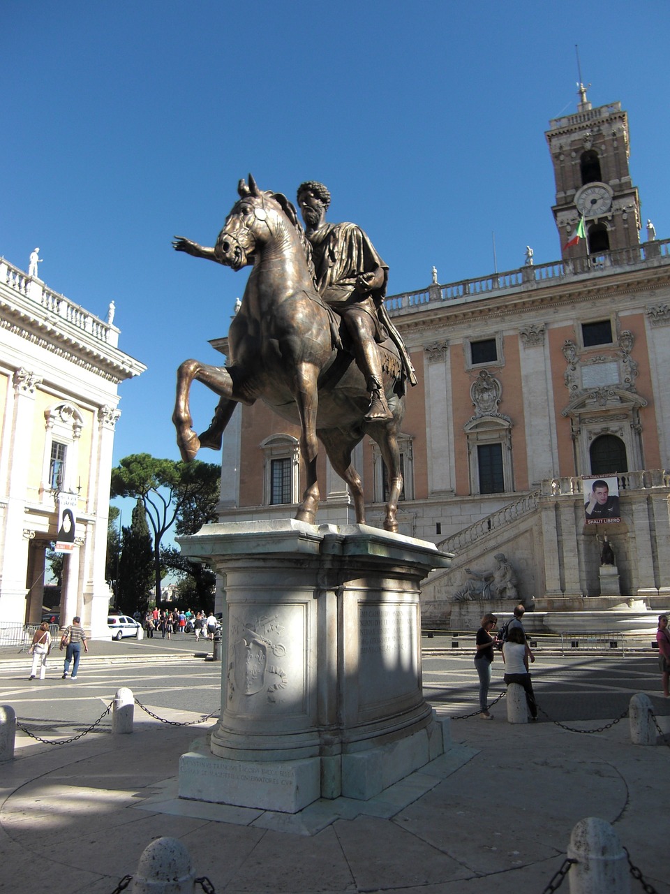 Piazza Del Campidoglio, Paminklas, Roma, Italy, Jojimo Statula, Reiter, Statula, Pastatas, Architektūra, Erdvė