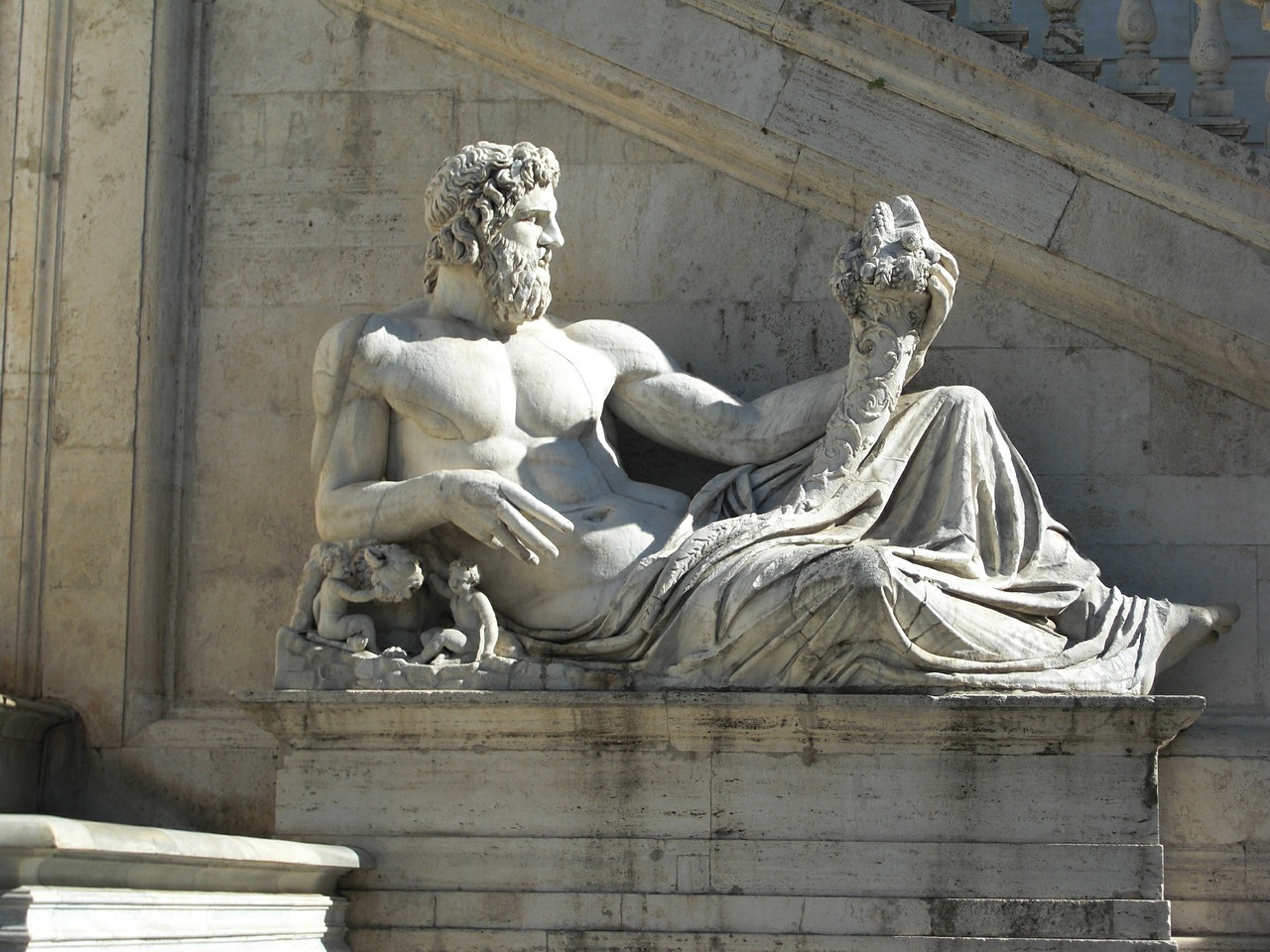 Piazza Del Campidoglio, Statula, Paminklas, Vienas, Melas, Roma, Italy, Pastatas, Architektūra, Vyras