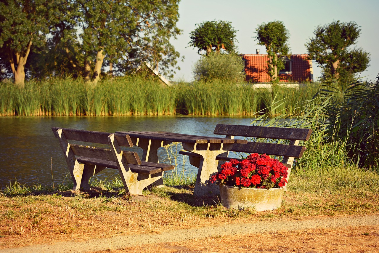 Pikniko Stalas,  Lauko Baldai,  Poilsio Vieta,  Viešojo Stotelė,  Upė,  Pobūdį,  Kraštovaizdžiu,  Vasara,  Lauke, Nemokamos Nuotraukos