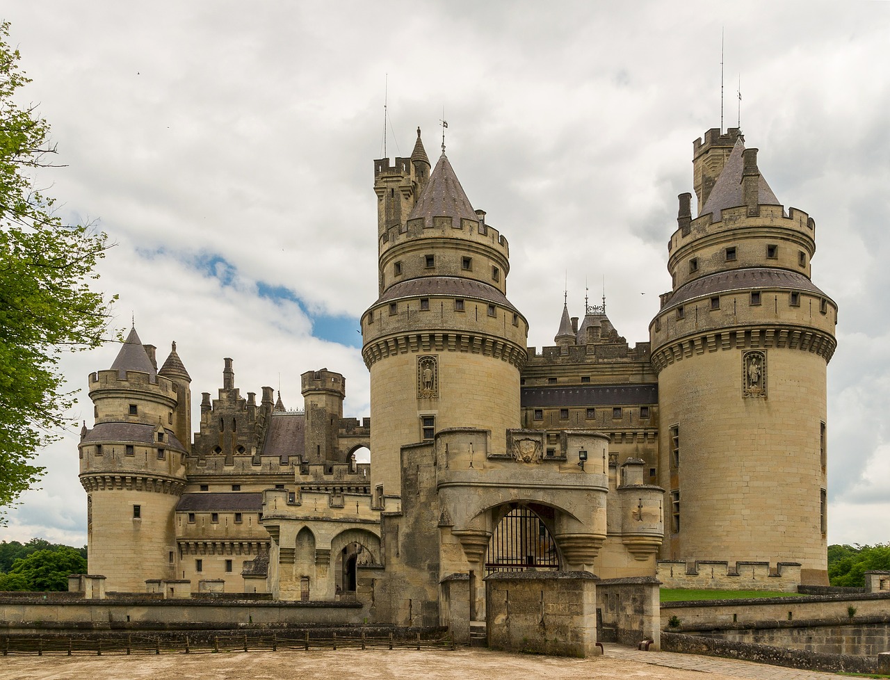 Pierrefonds Pilis, Oise, Picardy France, Gynyba, Architektūra, Senas, Viduramžių, Akmuo, Fortas, Prancūzų Kalba