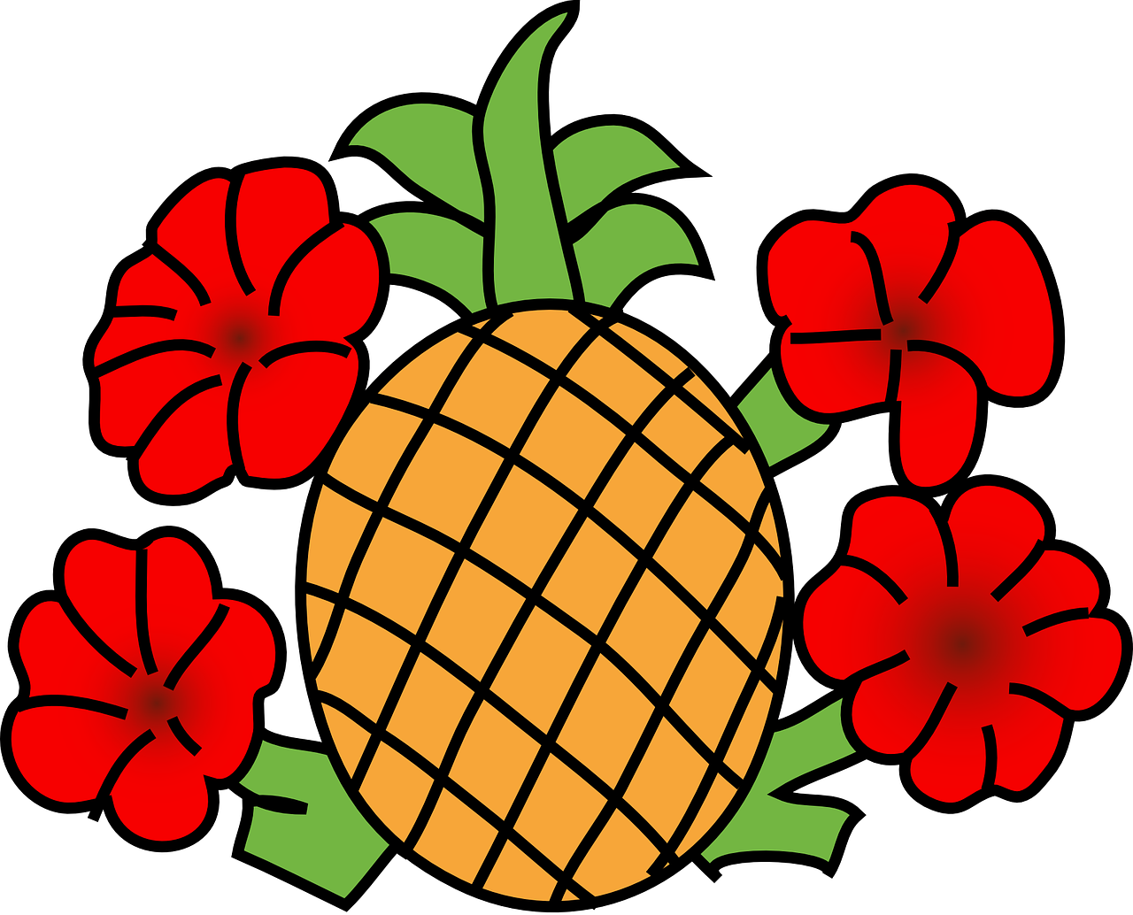 Ananasai, Gėlės, Raudona, Hawaii, Spalvinga, Havajų Kalba, Nemokama Vektorinė Grafika, Nemokamos Nuotraukos,  Nemokama Licenzija