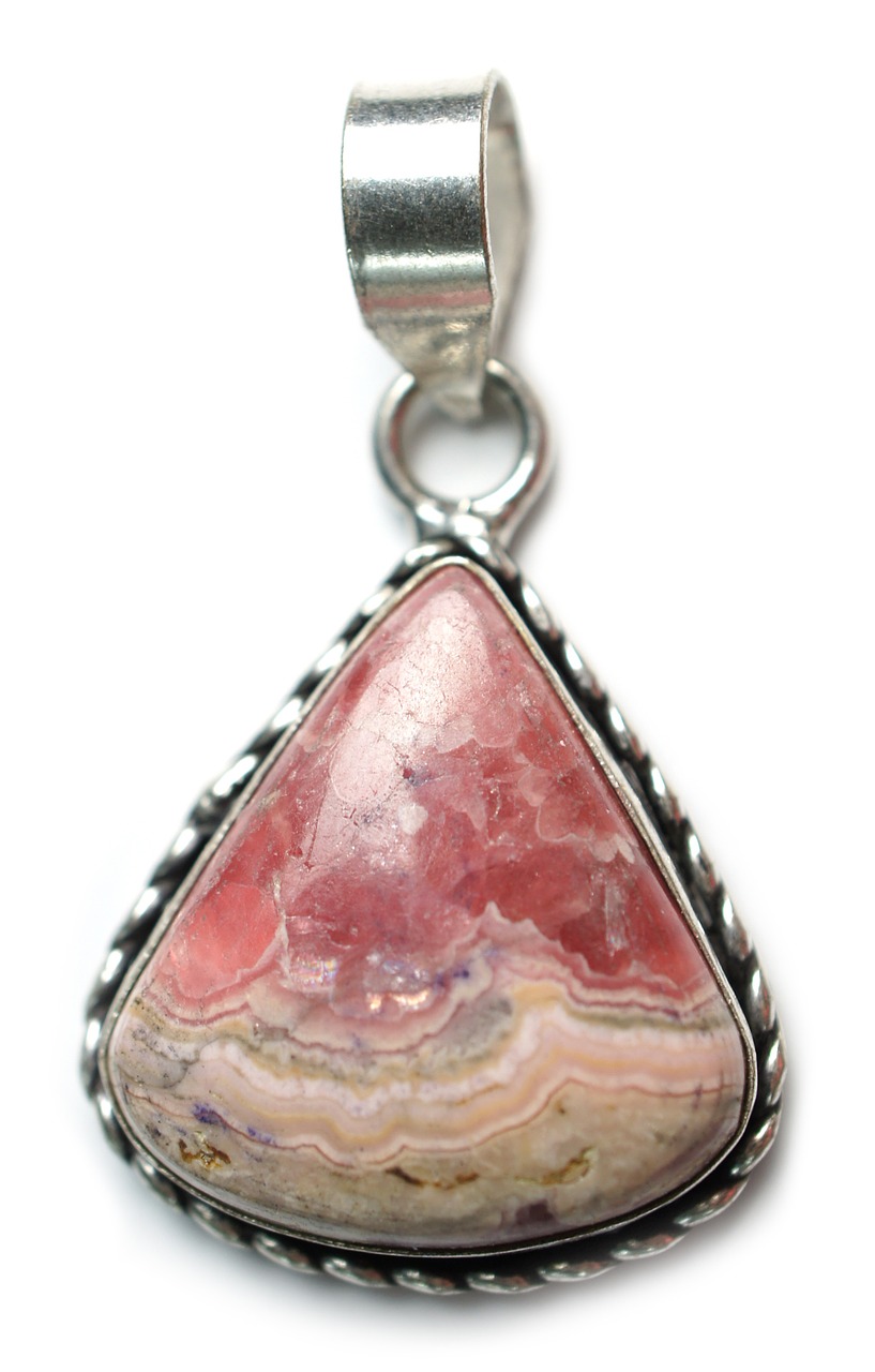 Rožinis Rhodochrosite Akmens Pakabukas, Pakabukas, Akmuo, Brangakmenis, Brangakmenis, Papuošalai, Talismanas, Amuletas, Žavesys, Rhodochrosite